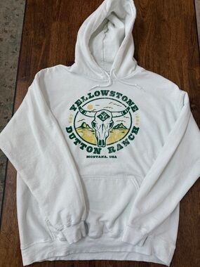 Yellowstone Dutton Ranch White Crewneck Sweatshirt